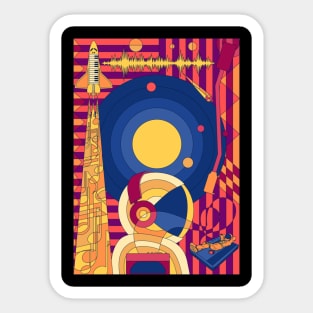 Space Music with a Spaceman Traveler Sticker